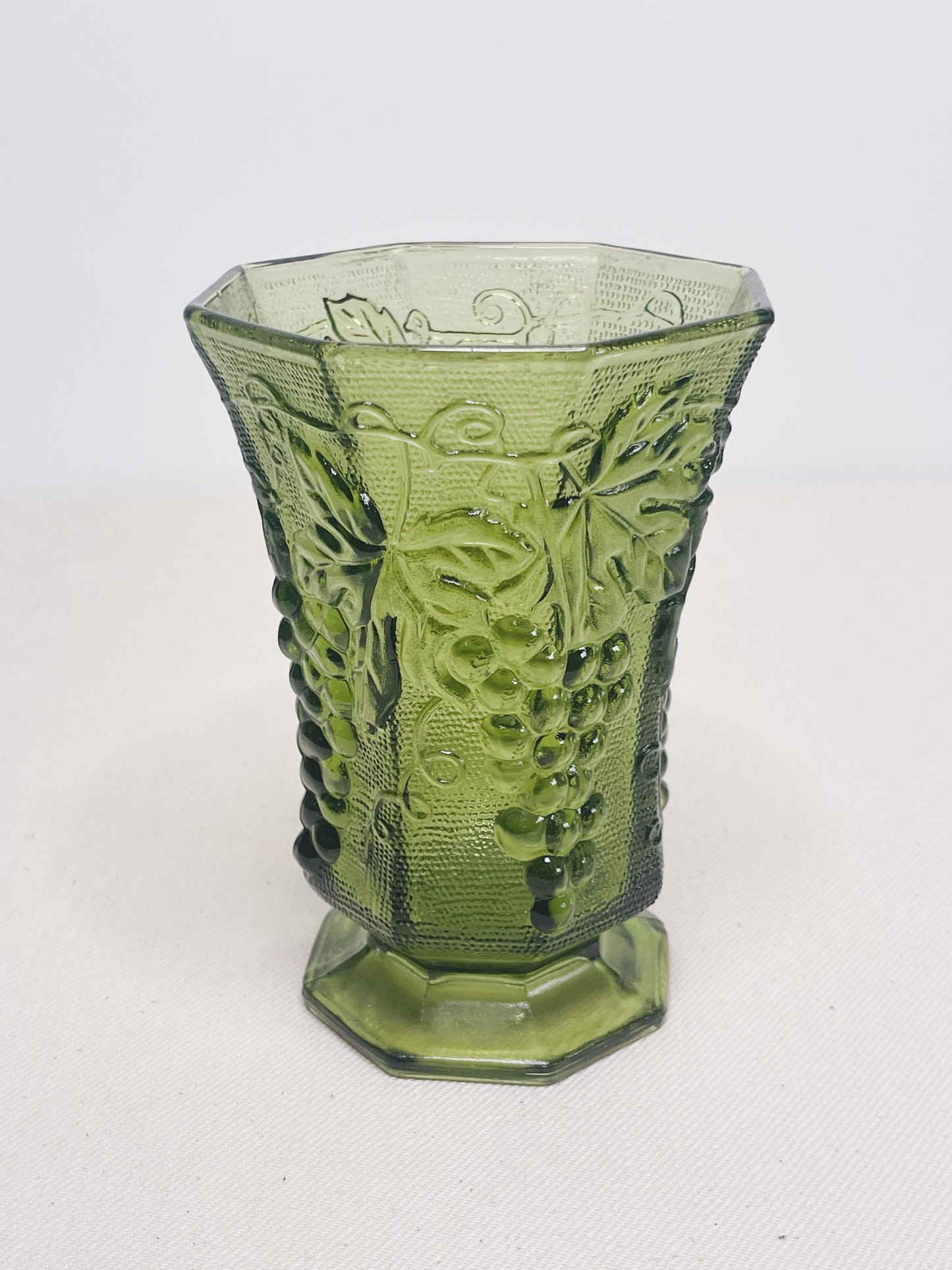 Vintage Anchor Hocking Grapevine patterned vase.