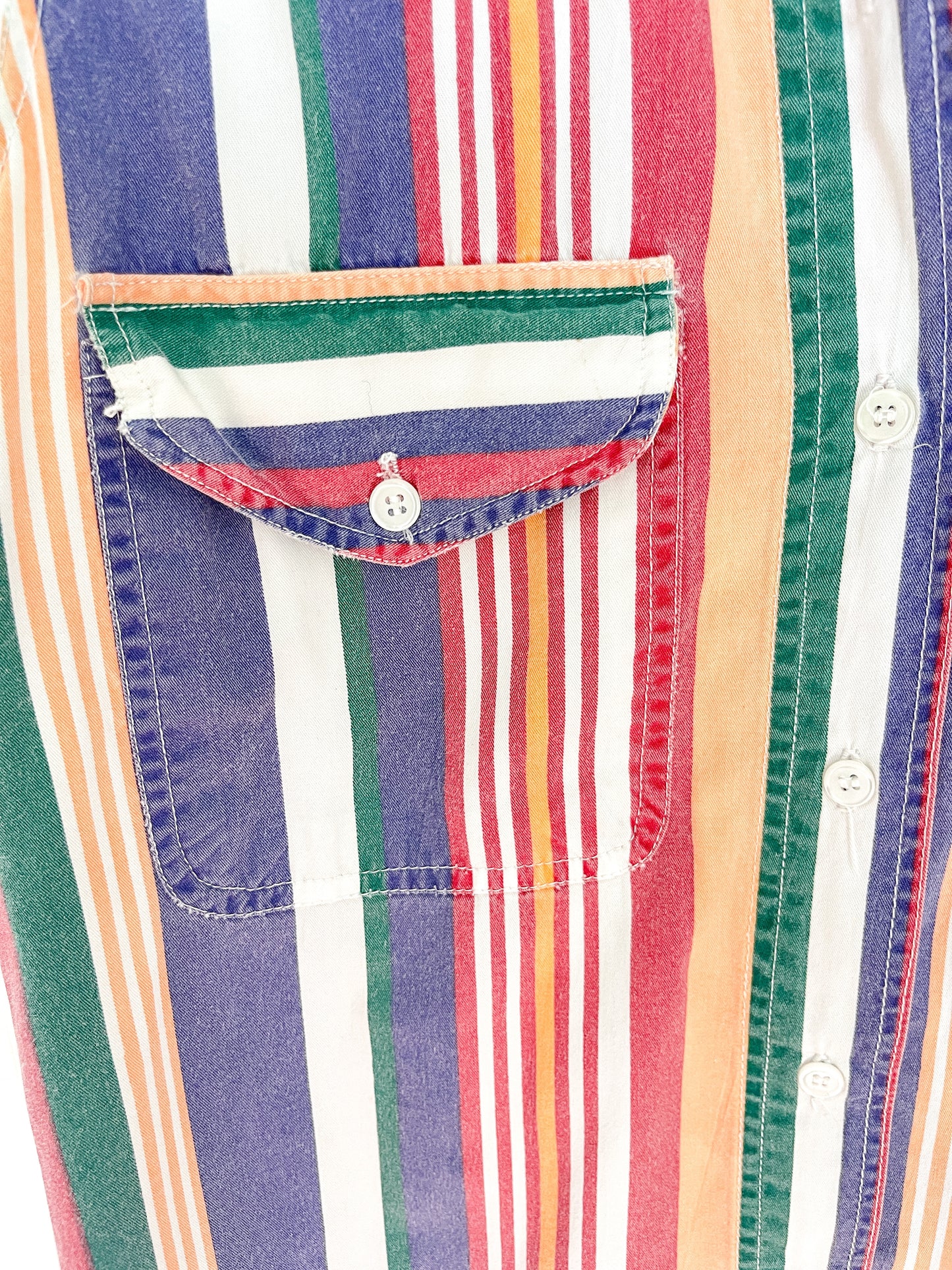 Vintage '90's I.O.U. Striped Denim Sleeveless Blouse.