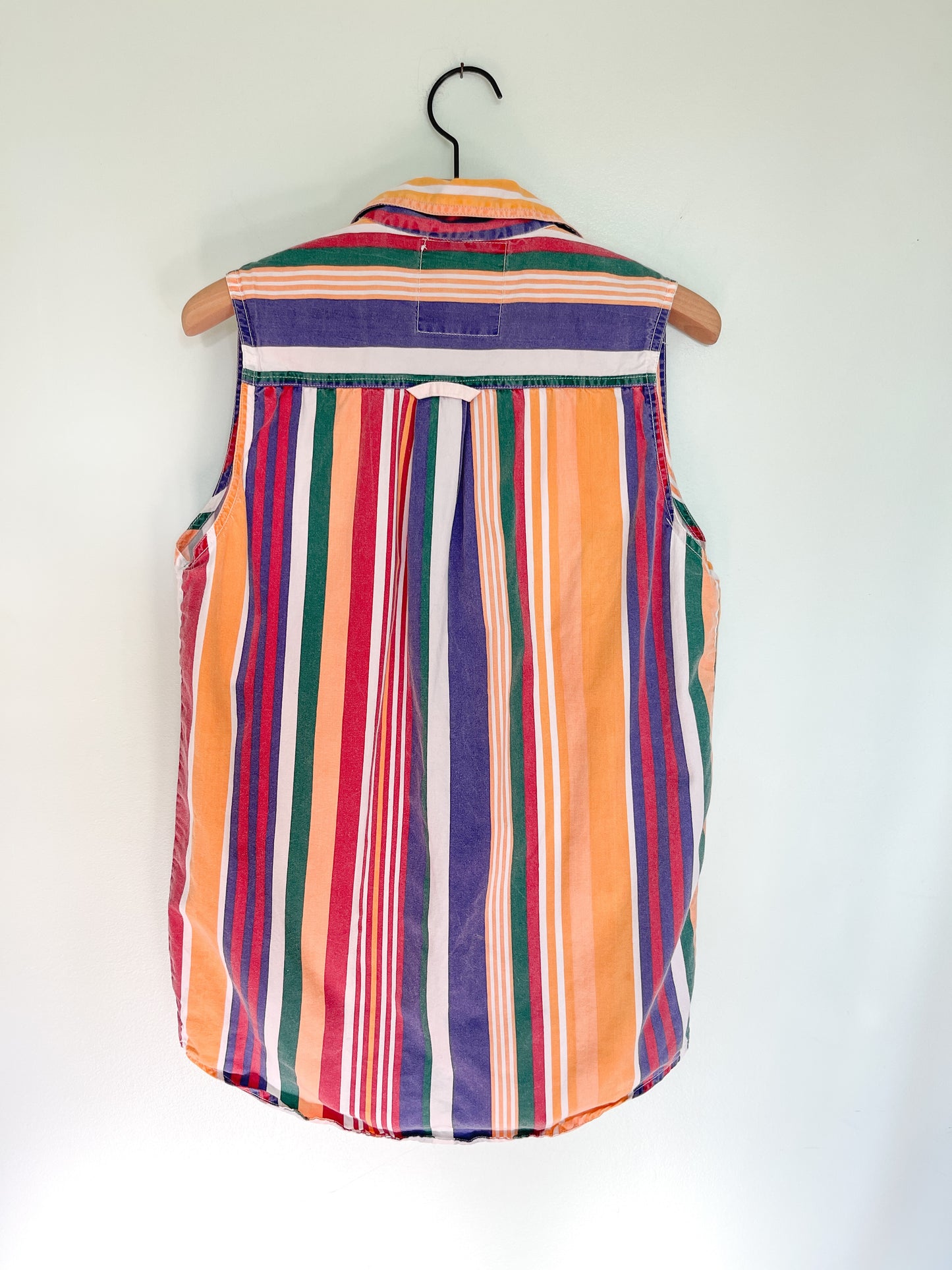 Vintage '90's I.O.U. Striped Denim Sleeveless Blouse.