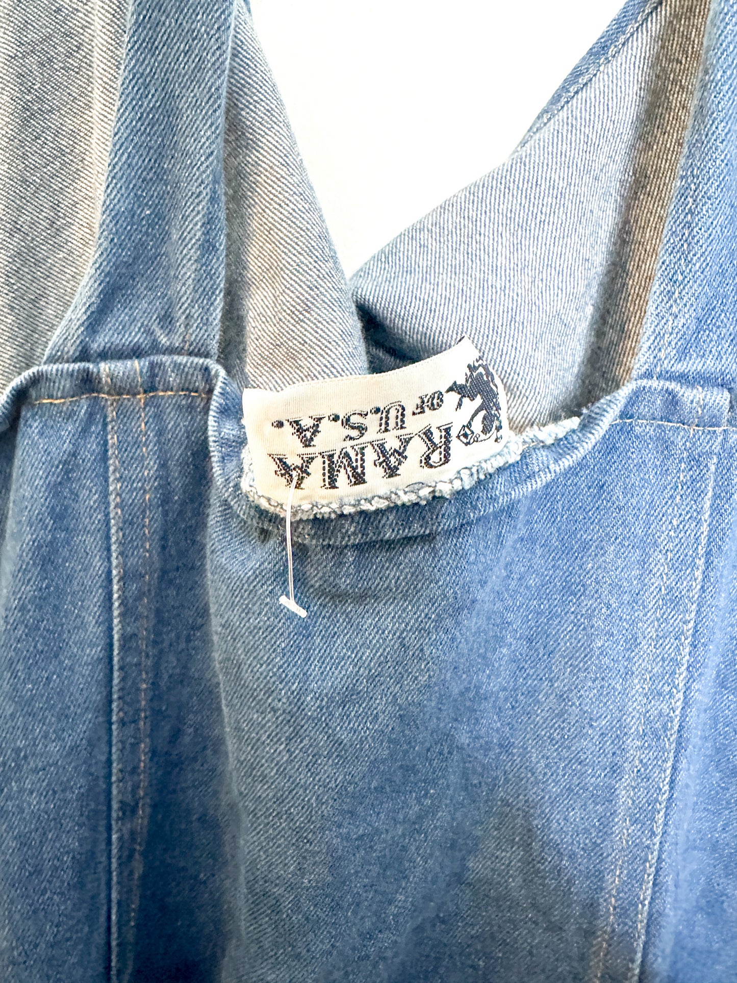 RAMA of U.S.A. Denim Alter Dress | 90s Vintage Jean and Bejewelled Alter Dress | XL