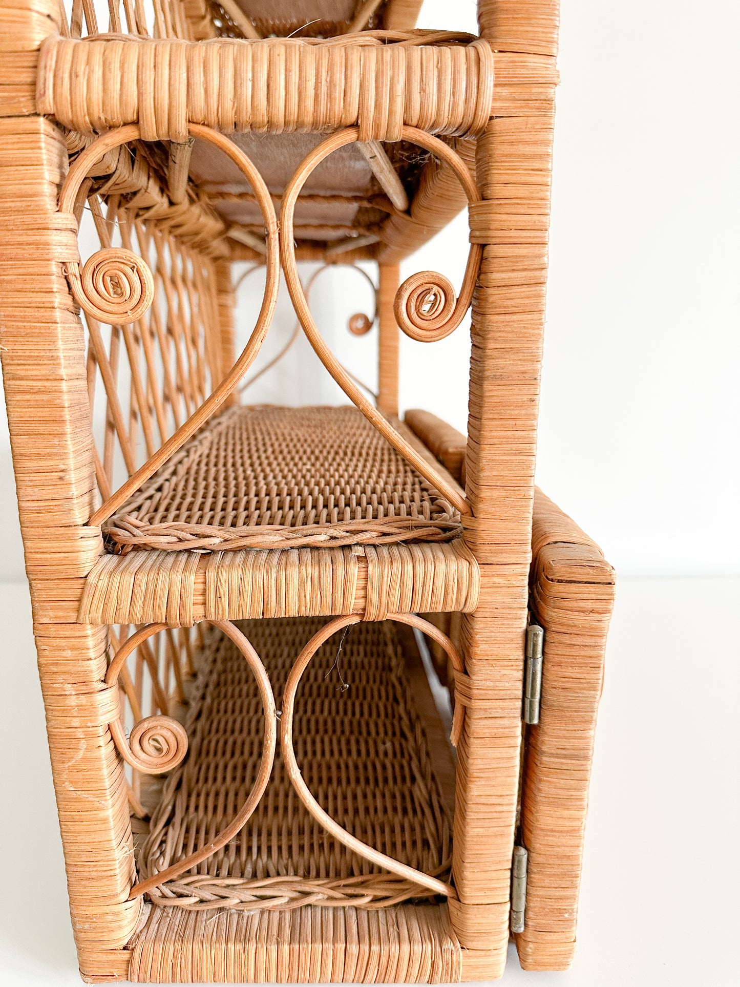 Vintage Rattan Wall Hanging Shelving unit