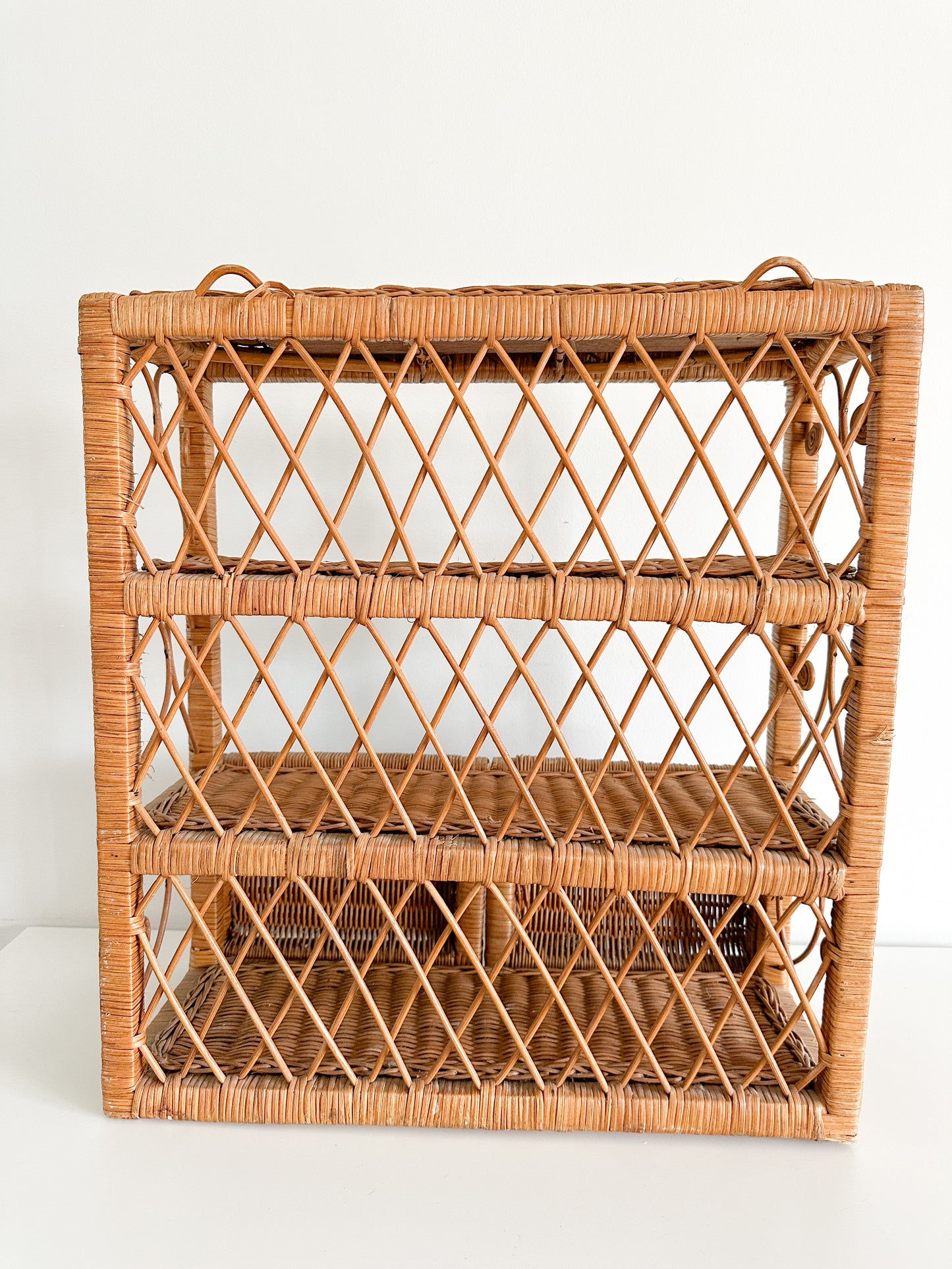 Vintage Rattan Wall Hanging Shelving unit