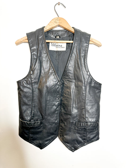 Vintage Wilsons Seude & Leather Leather Vest with Patches