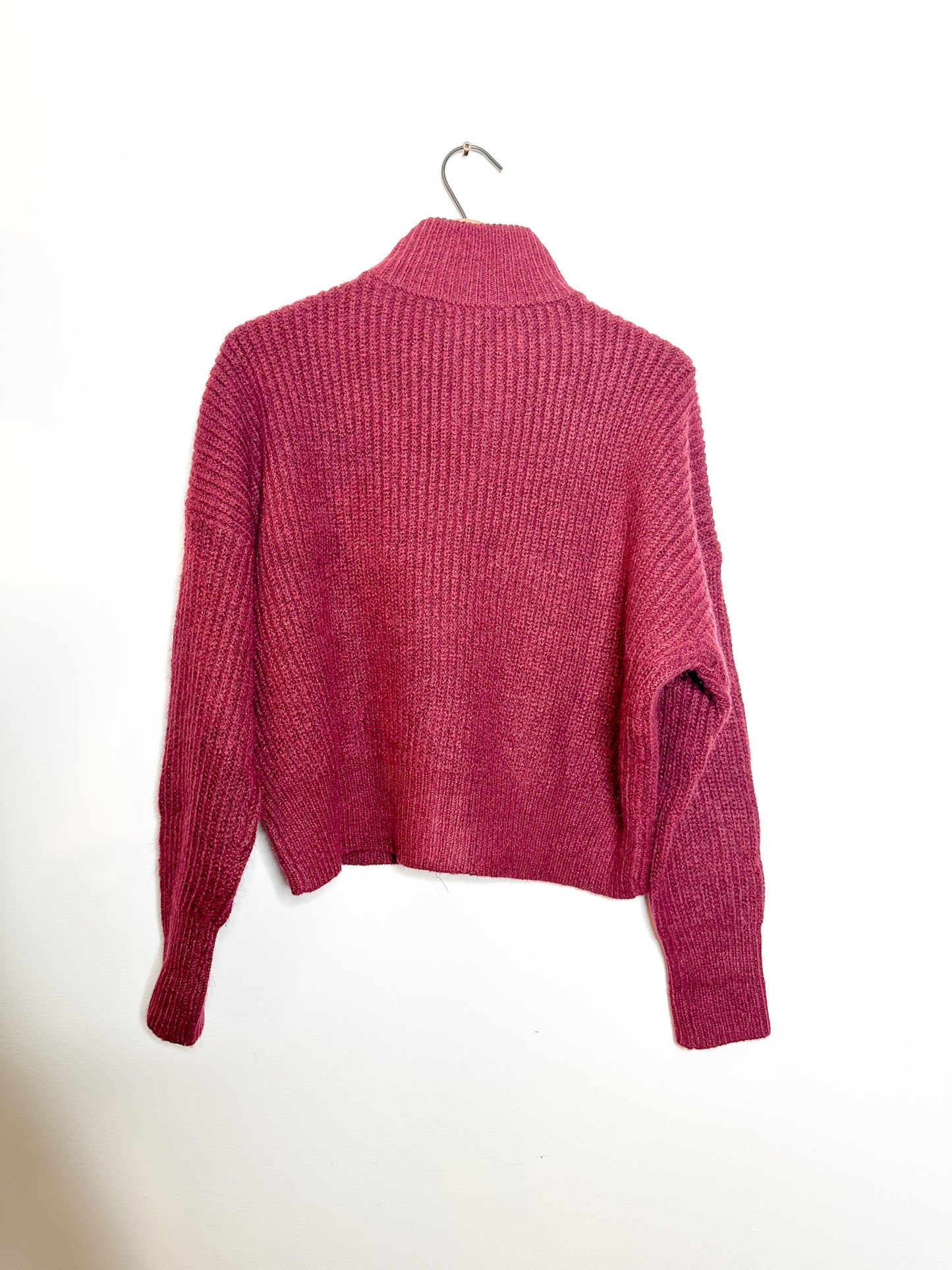 Calvin  Klein Zipper Front Sweater| Pre-Loved CK Maroon Sweater Size: S |