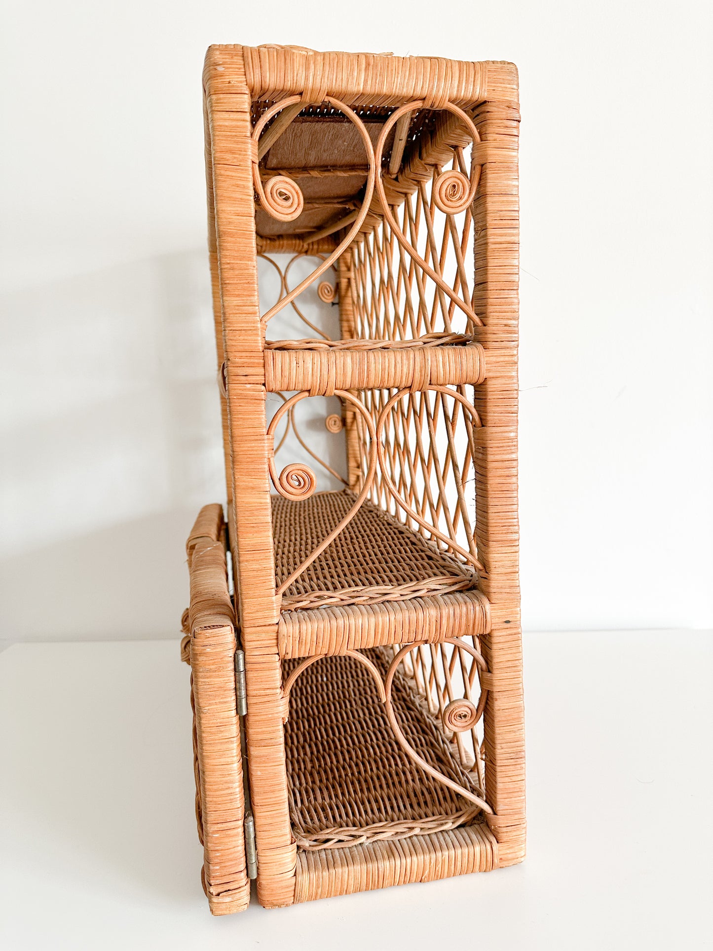 Vintage Rattan Wall Hanging Shelving unit