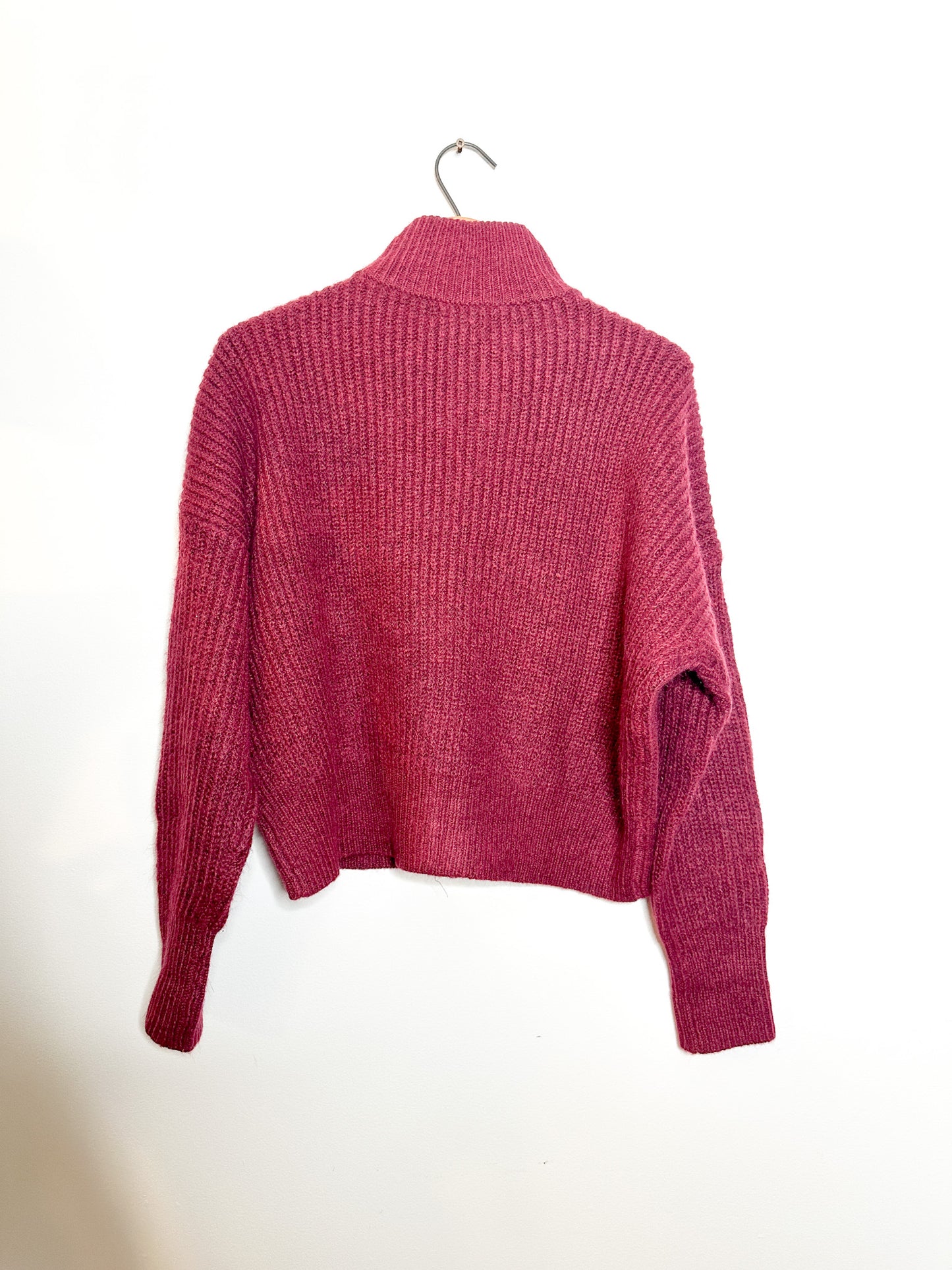 Calvin  Klein Zipper Front Sweater| Pre-Loved CK Maroon Sweater Size: S |