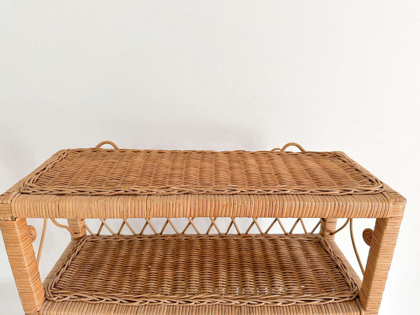 Vintage Rattan Wall Hanging Shelving unit