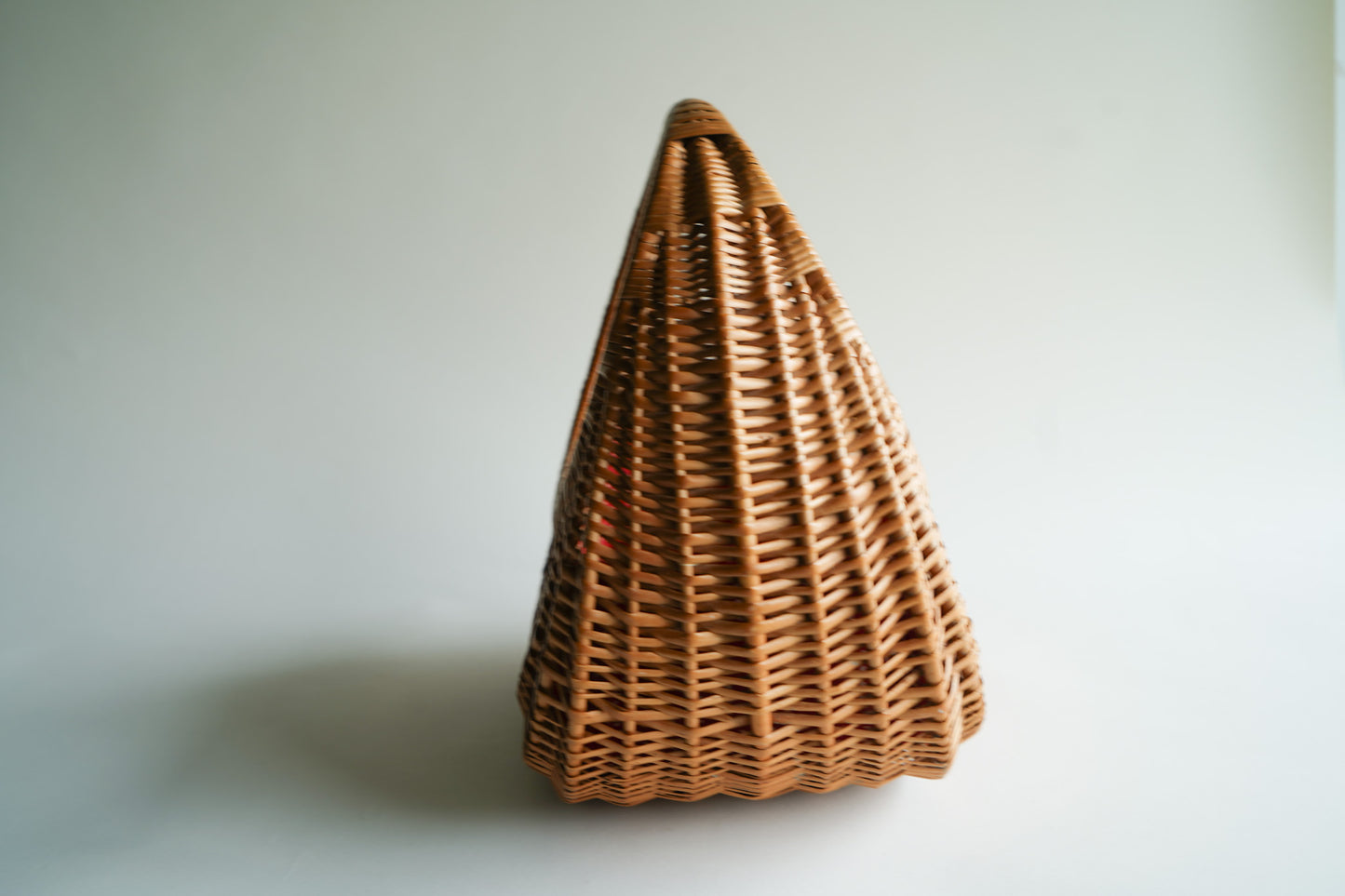 Gondola Wicker Basket with Polka Dot Lining | Vintage Flower Basket