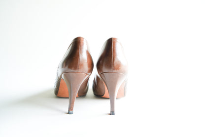 Vintage Evan-Picone Brown Leather Pumps | Vintage Leather Pums| Size: 8(Narrow)