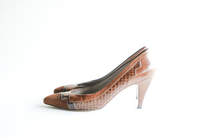 Vintage Evan-Picone Brown Leather Pumps | Vintage Leather Pums| Size: 8(Narrow)