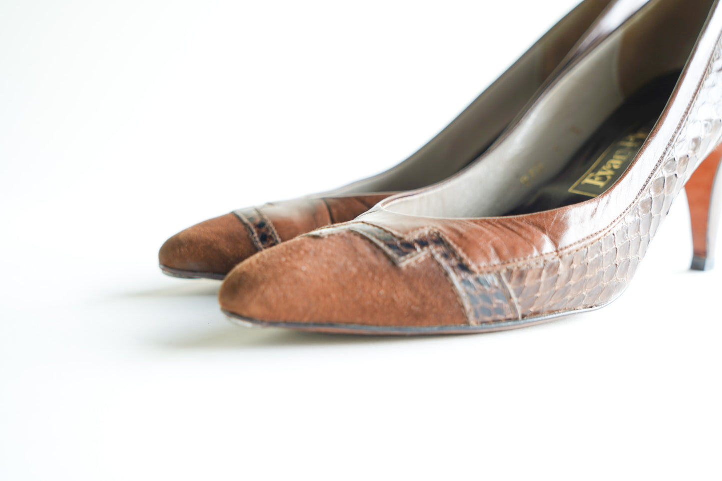 Vintage Evan-Picone Brown Leather Pumps | Vintage Leather Pums| Size: 8(Narrow)