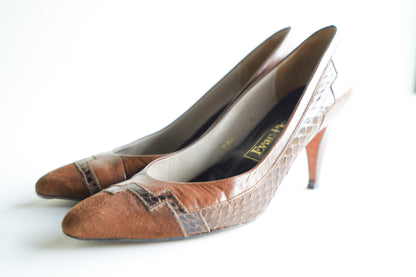 Vintage Evan-Picone Brown Leather Pumps | Vintage Leather Pums| Size: 8(Narrow)