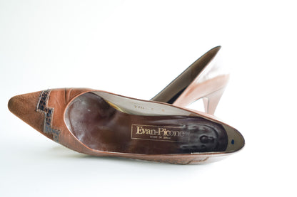 Vintage Evan-Picone Brown Leather Pumps | Vintage Leather Pums| Size: 8(Narrow)