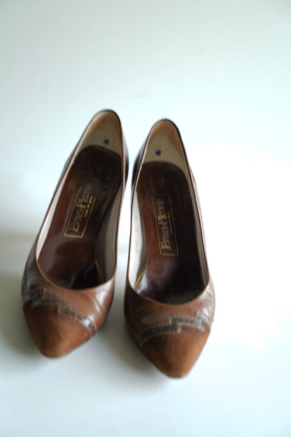 Vintage Evan-Picone Brown Leather Pumps | Vintage Leather Pums| Size: 8(Narrow)