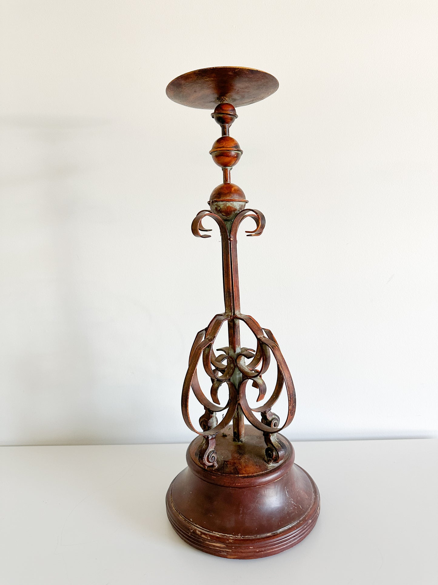 Set of Two Large Iron Candle Stand