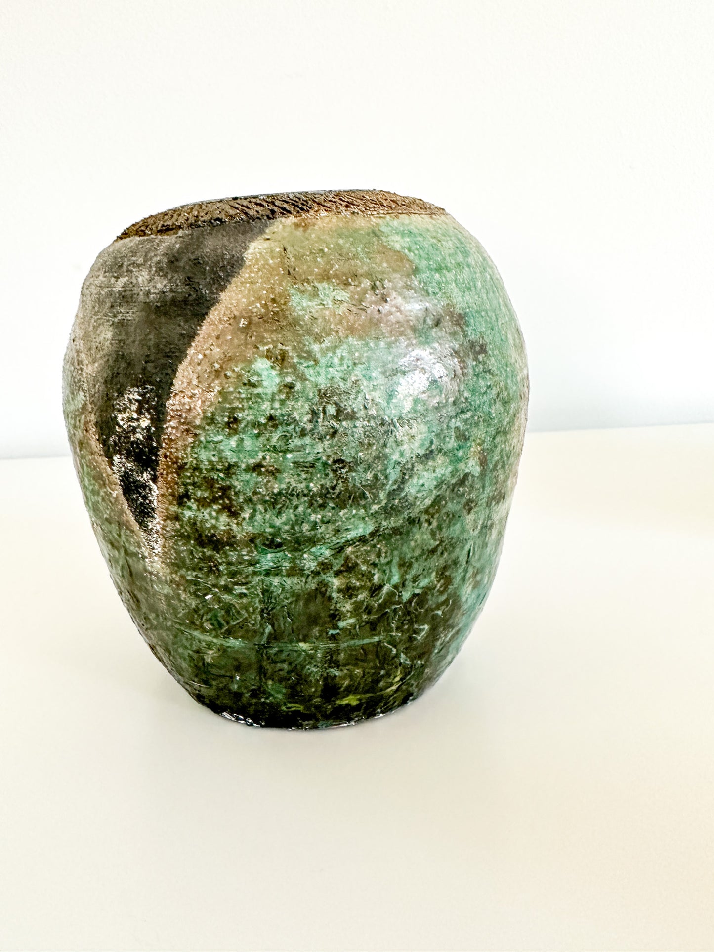 Vintage Glazed Stoneware Vase