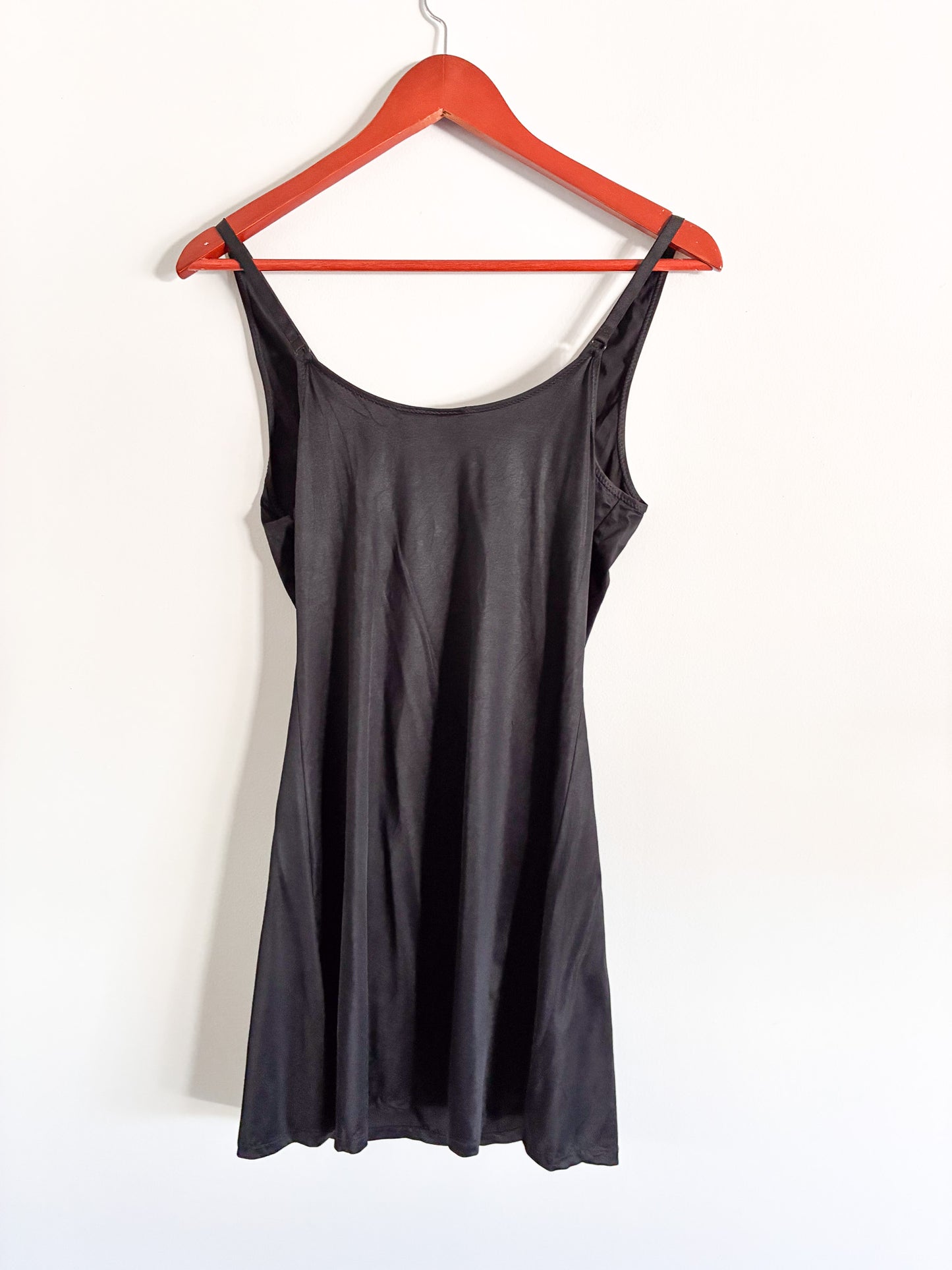Vintage La Vie En Rose Black Lingerie Top | Spaghetti Strap Camisole S/M