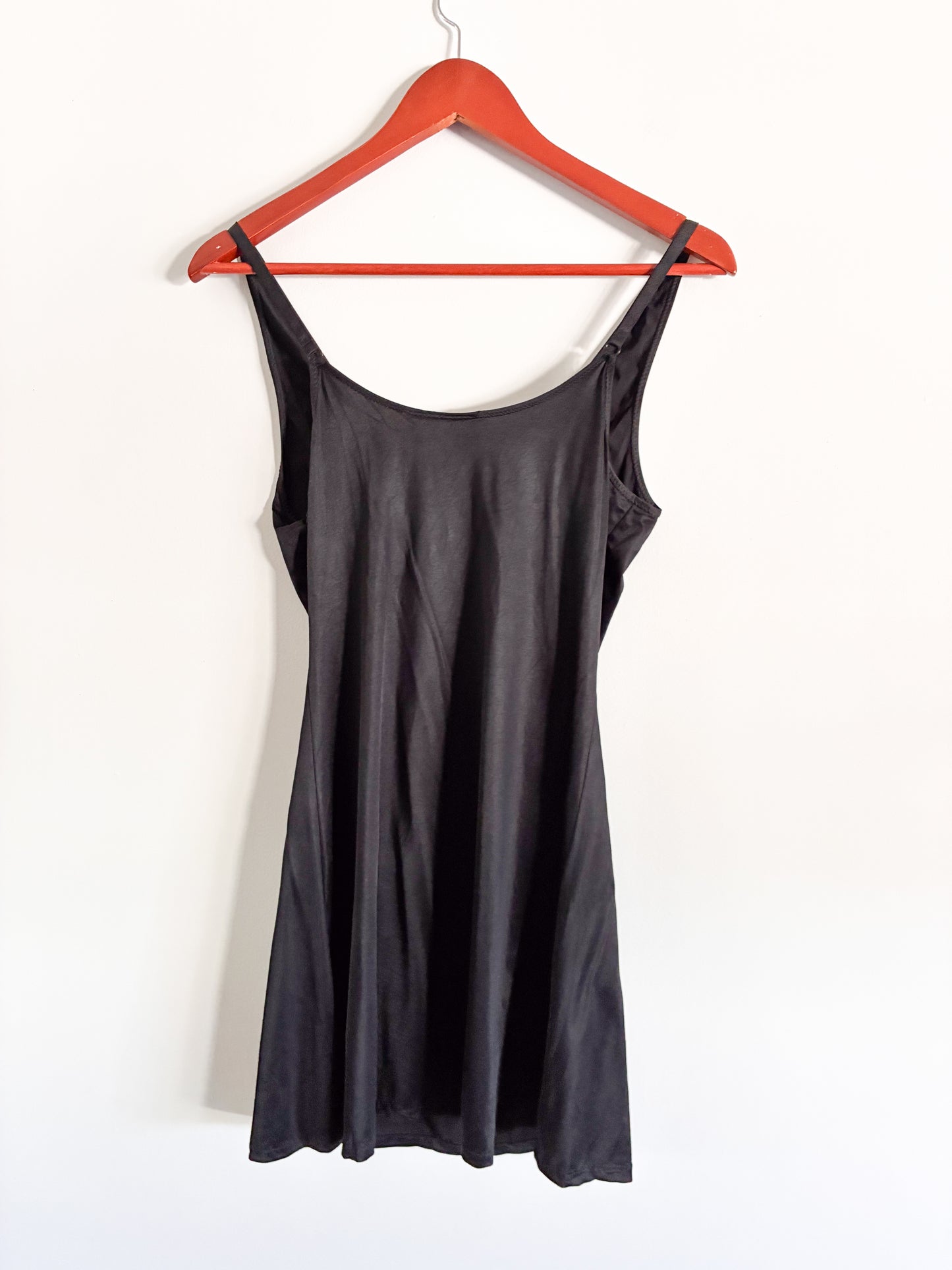 Vintage La Vie En Rose Black Lingerie Top | Spaghetti Strap Camisole S/M