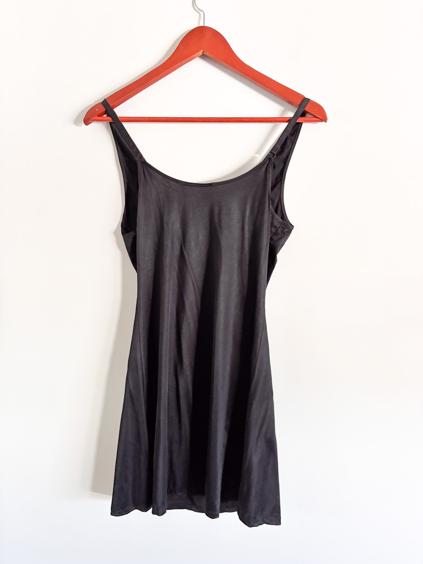 Vintage La Vie En Rose Black Lingerie Top | Spaghetti Strap Camisole S/M
