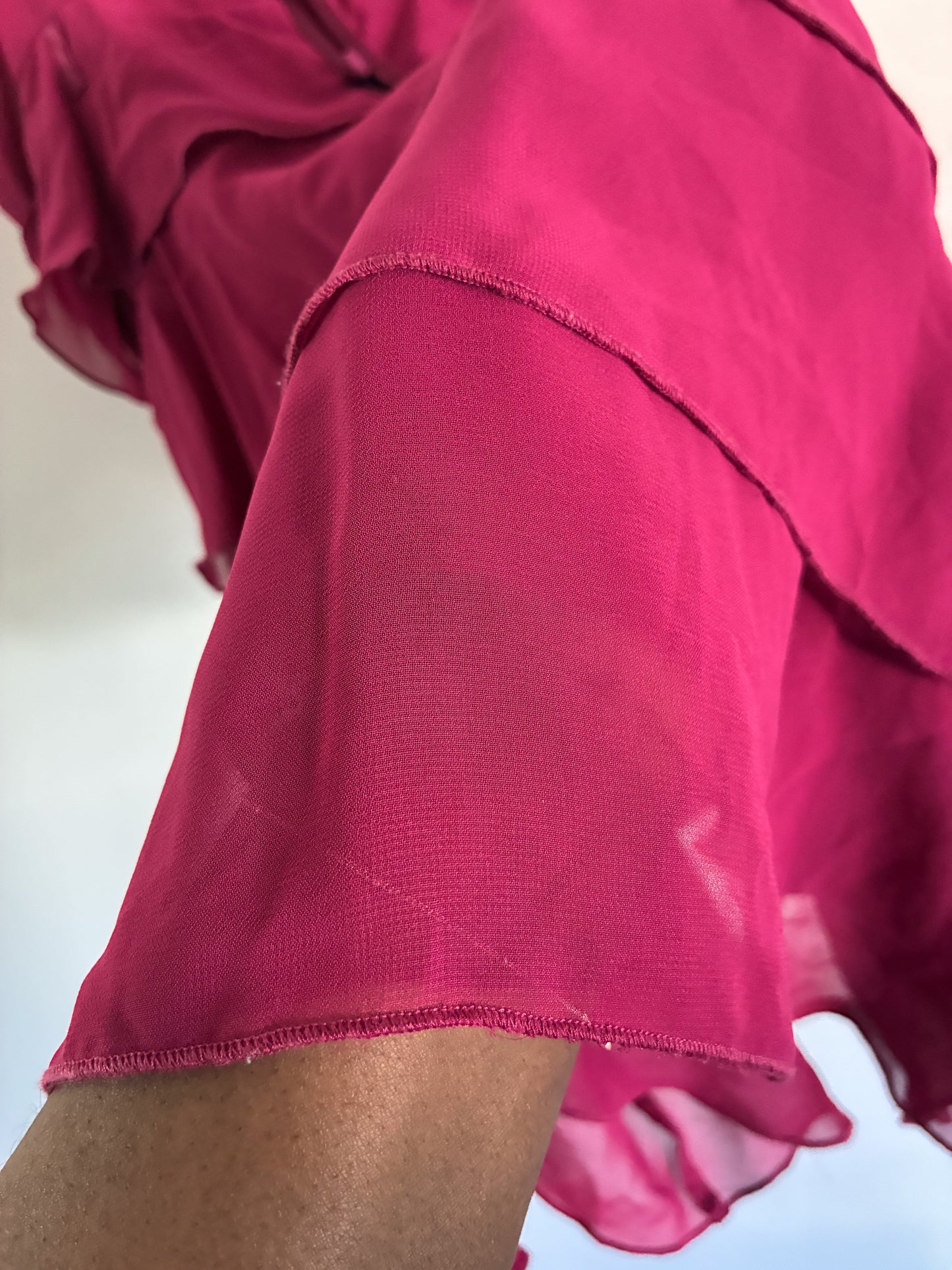 Vintage La Vie En Rose Pink Ruffled Sleepwear Top Large Polyester