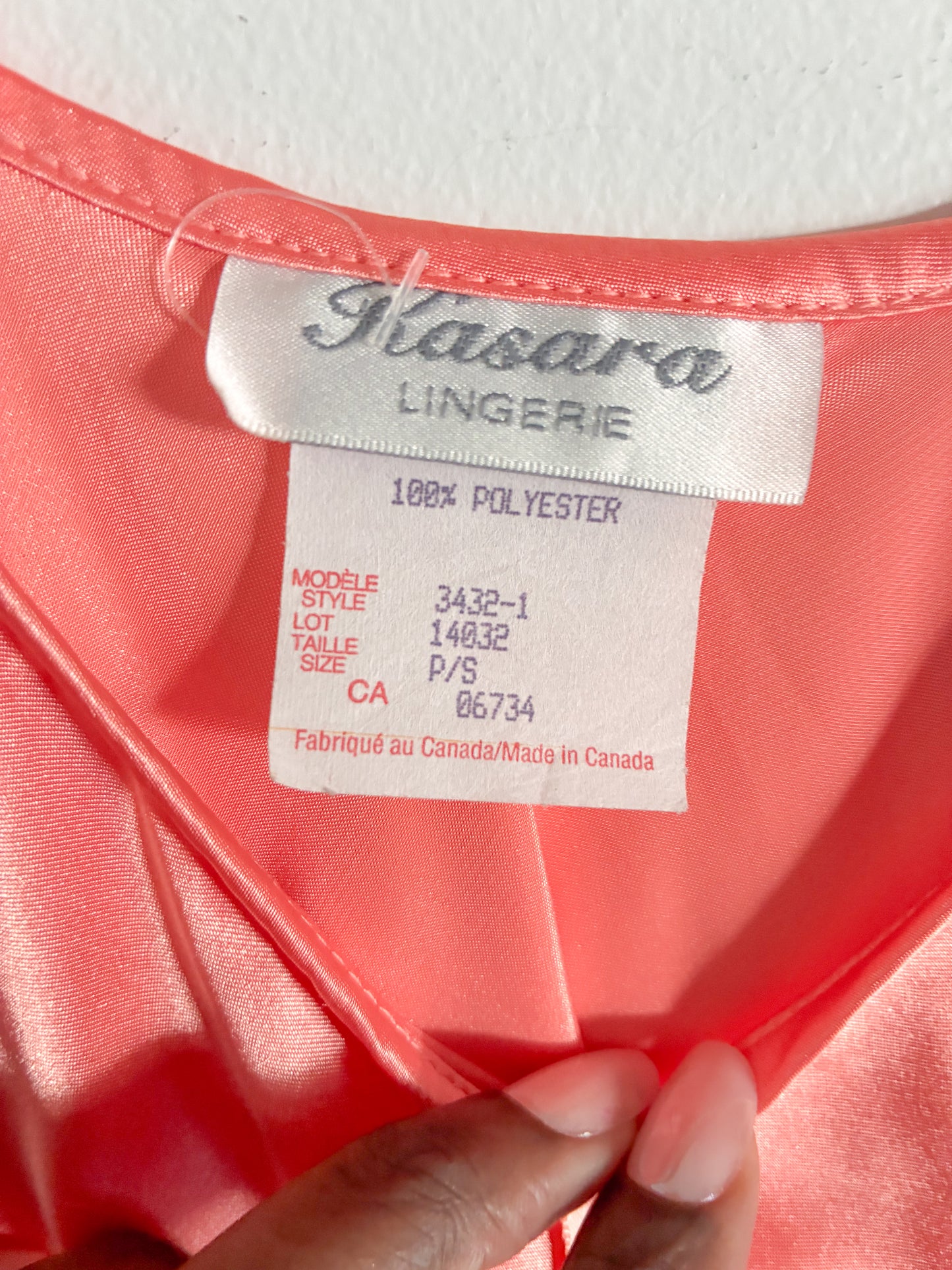 Vintage Bright Orange Lingerie Top with Front Tie – Sheer Polyester Cami