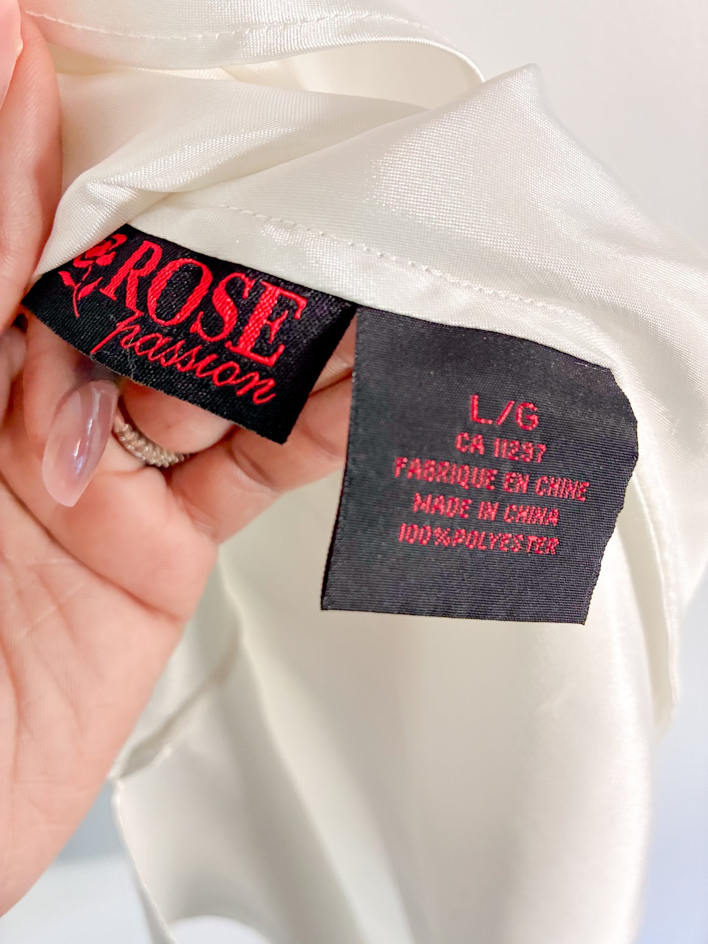 Vintage White Lace Lingerie – Rose Passion Nightgown with Criss-Cross Spaghetti Straps, Size Large