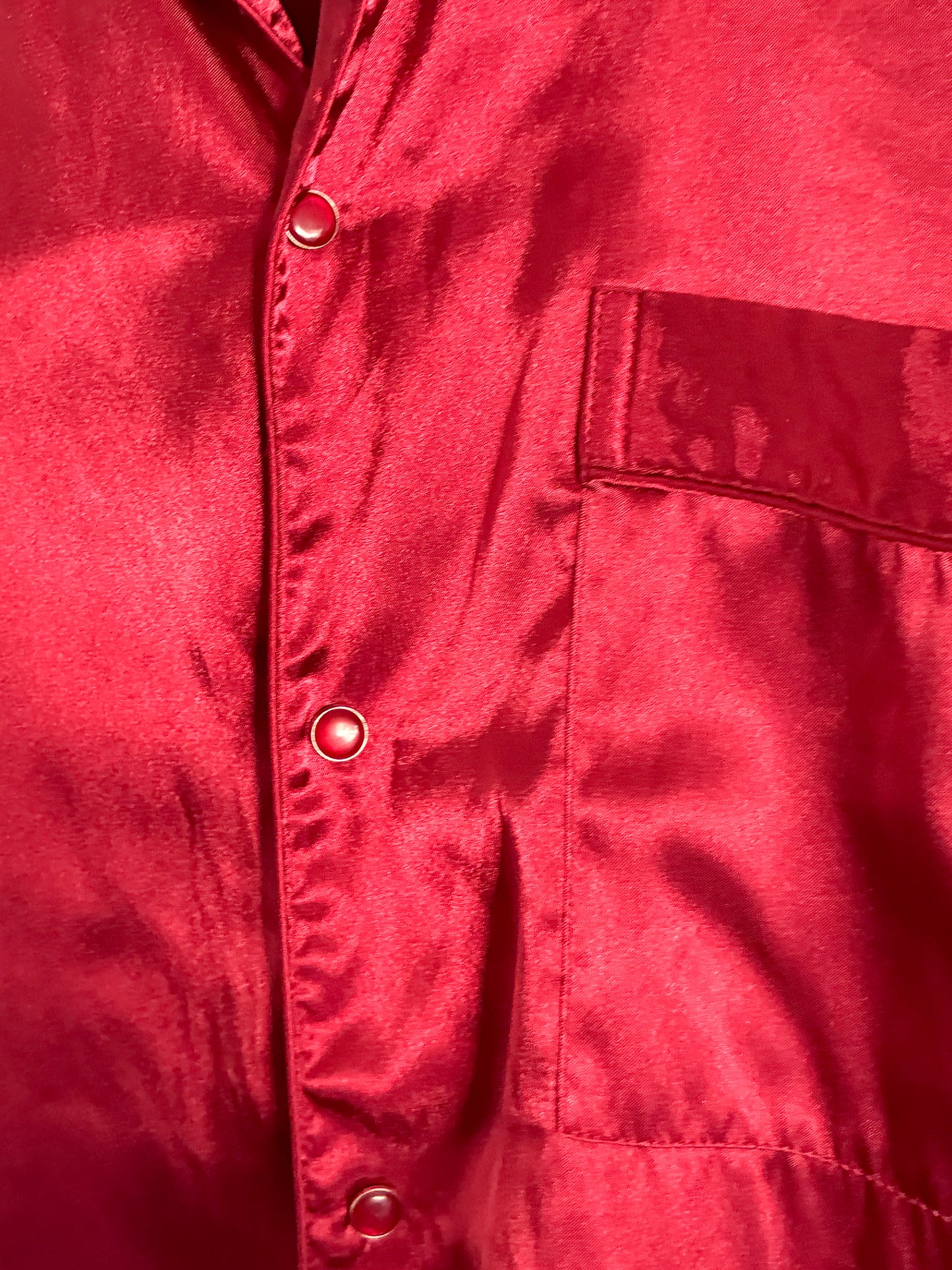 Vintage Long Sleeve Nightgown Snap Front Medium Red Loungewear