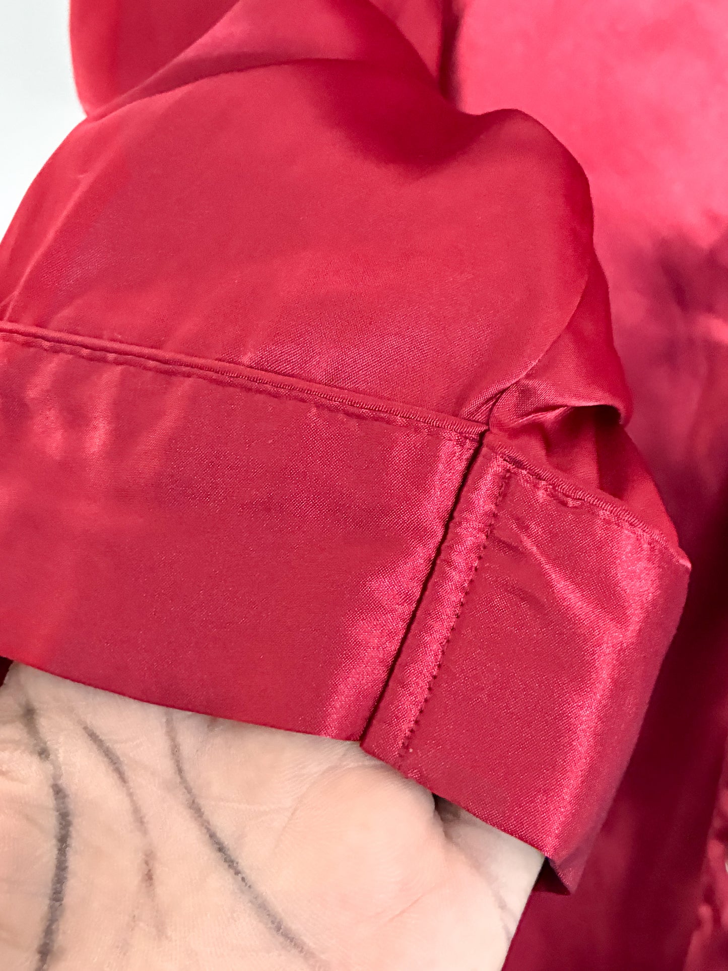 Vintage Long Sleeve Nightgown Snap Front Medium Red Loungewear