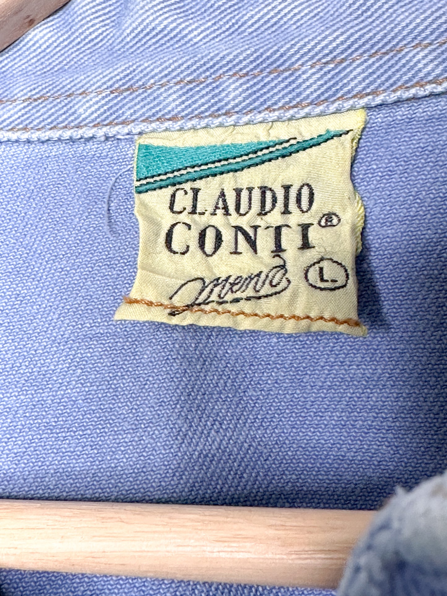 Vintage Claudio Conti Men's Large Denim Shirt | Oversized Denim Shirt