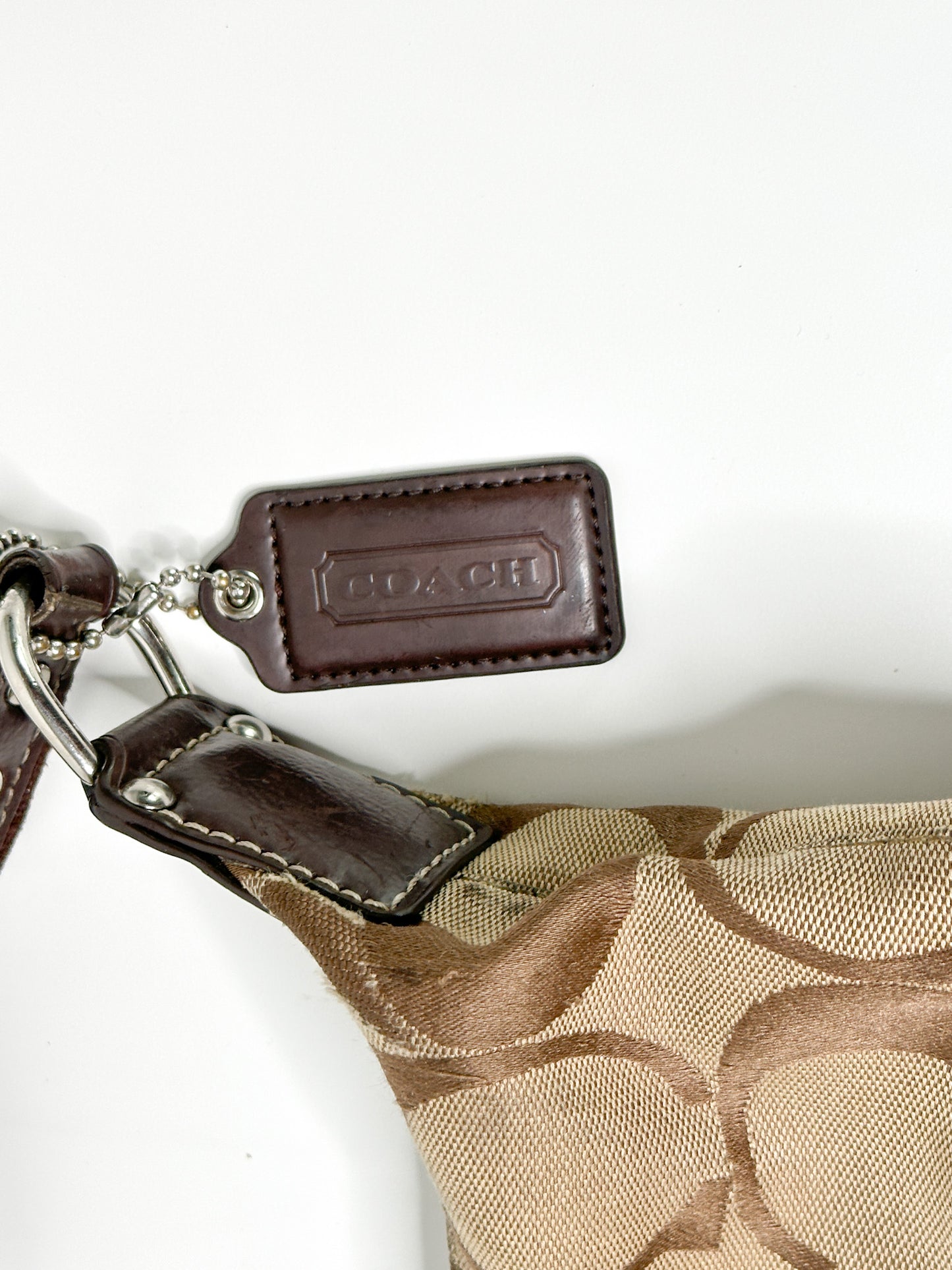 Vintage Monogram COACH Khaki Jacquard Hobo Bag | Authentic Luxury Purse | Authentic Coach Bag