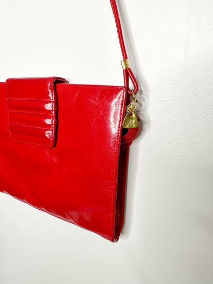 Vintage Red Ingledews/Mastercraft Purse with Gold Hardware| Vintage Red Leather | 1980s Cross body purse