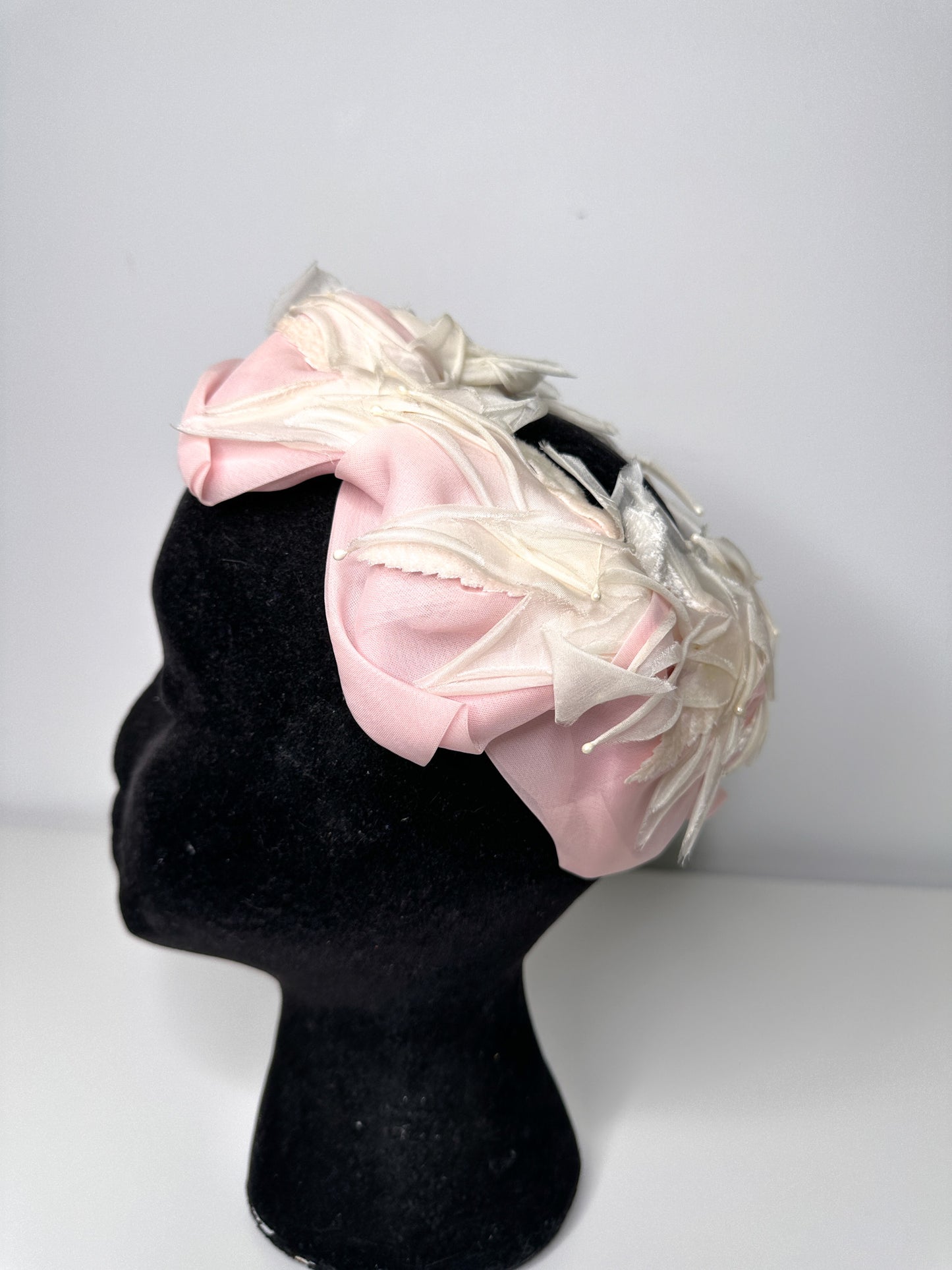 Vintage 1940s Pink Summer Hat with Embellishments | Vintage Pink Summer Hat | 1940s Hat | Wedding Hat| Race Track Fascinator