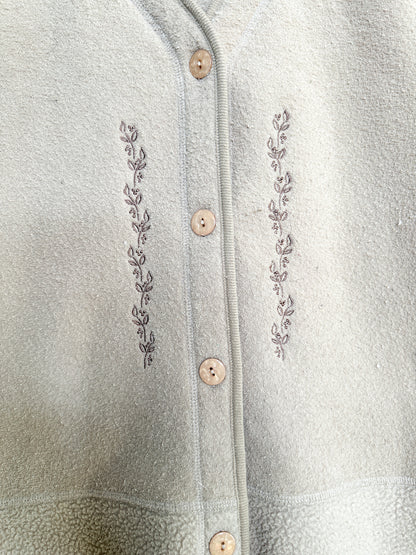 Traditional Country Collection Button Front Fleece Vest | Beige Fleece Vest Size: M