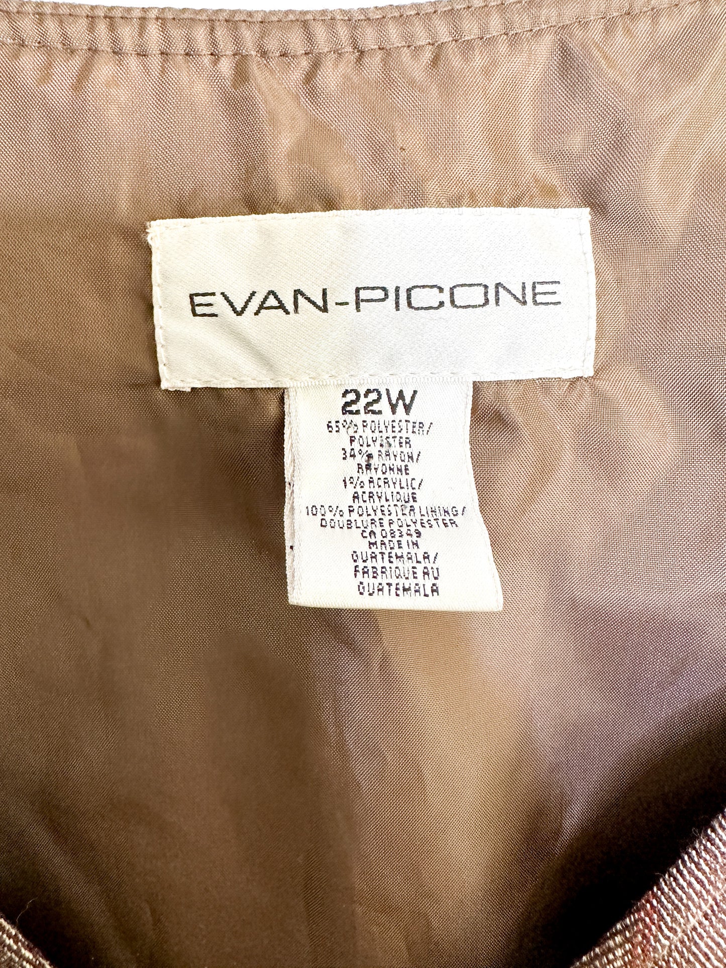 Evan Picone Suiting Vest | Brown Pin Striped Evan Picone Suiting Vest | Plus Size Vest | SIZE: 22W