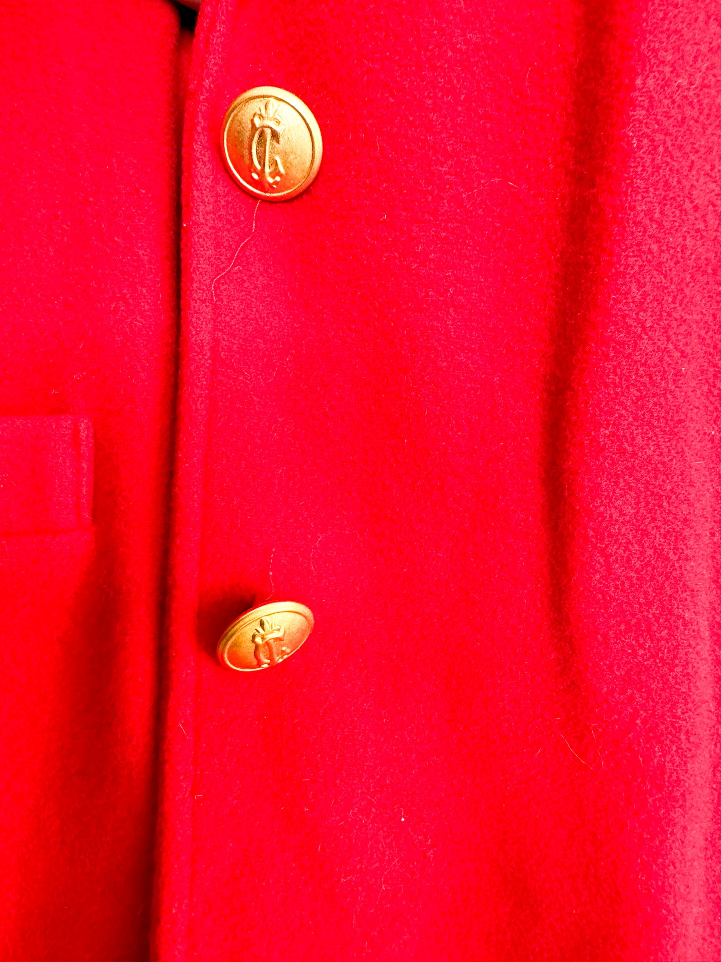 Chic-Pettites Wool and Cashmere Blazer with Gold Buttons | Vintage Red Wool Blazer | Size: 10 wool Blazer | Fall/Winter Blazer