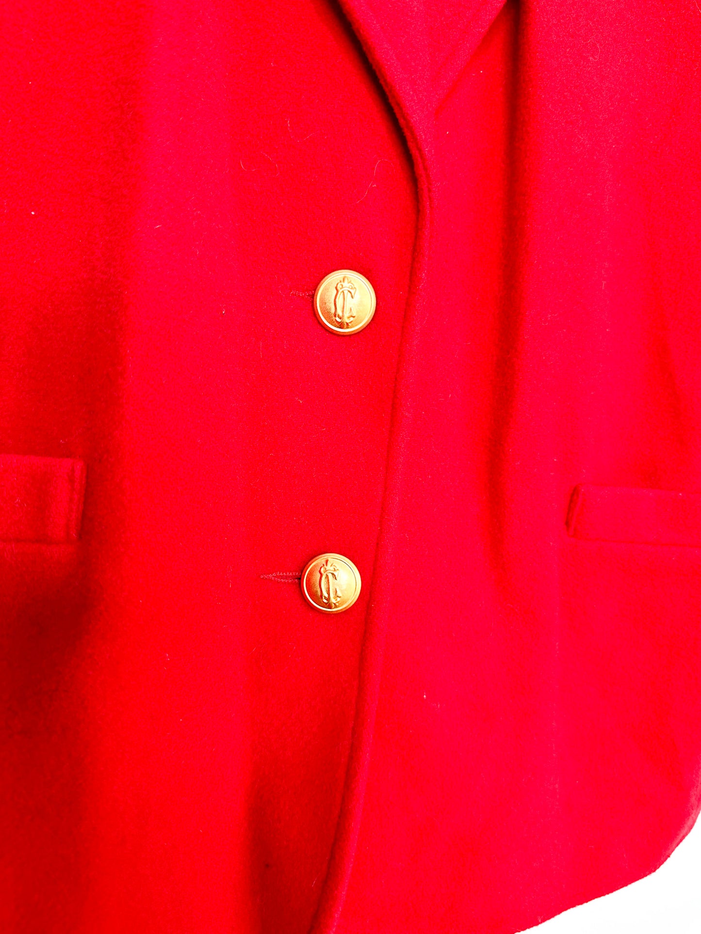 Chic-Pettites Wool  and Cashmere Blazer with Gold Buttons | Vintage Red Wool Blazer | Size: 10 wool Blazer | Fall/Winter Blazer