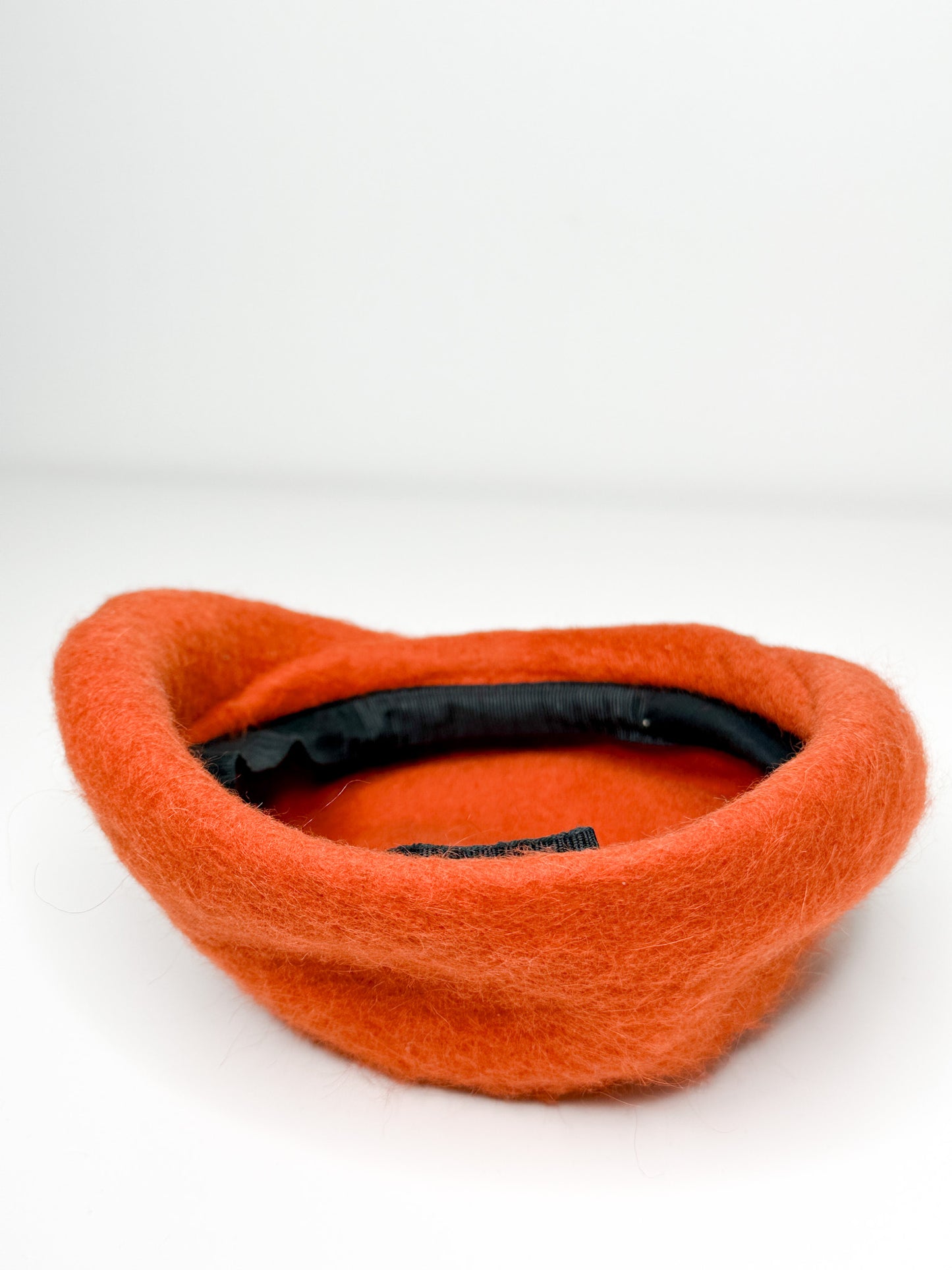 Vintage ORANGE wool Tam with embellishments | Vintage Orange Hat | Vintage Wool hats
