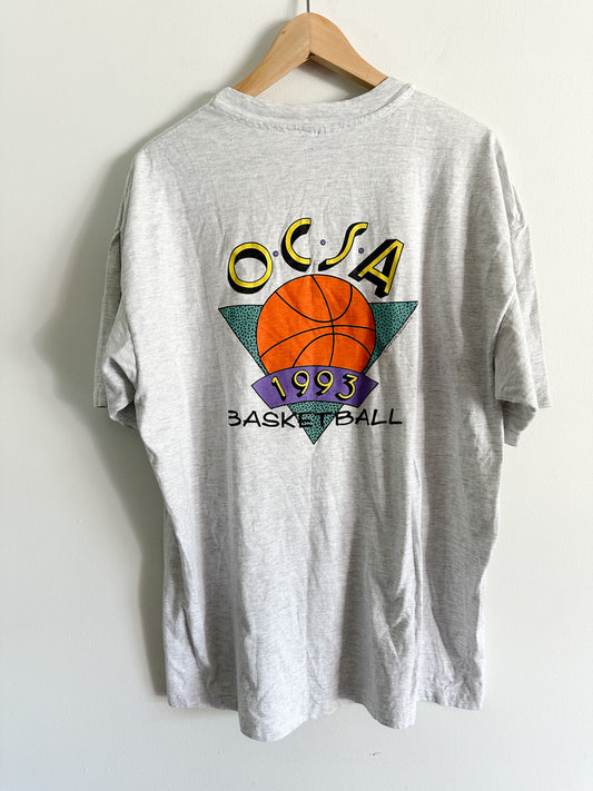 Grey Basketball Tournament Tshirt | 90s OCSA Tournament Tshirt | XL