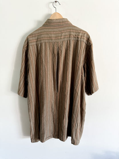 Vintage Australian Outback Collection Striped shirt | Brown Striped Men’s Shirt| Size: XXL