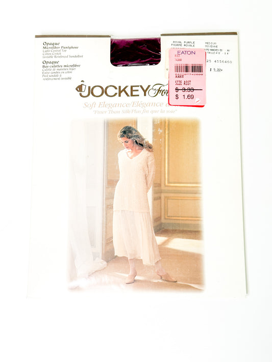 Vintage Jockey For Her Soft Elegance  Opaque Panty Hose - Royal Purple | Vintage Hosiery NEW in Package