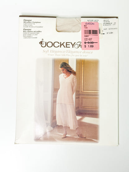 Vintage Jockey For Her Soft Elegance  Opaque Panty Hose - Antique White | Vintage Hosiery NEW in Package