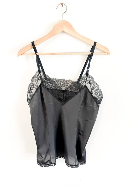 Vintage Ashley Taylor Black Camisole with Lace Detailing