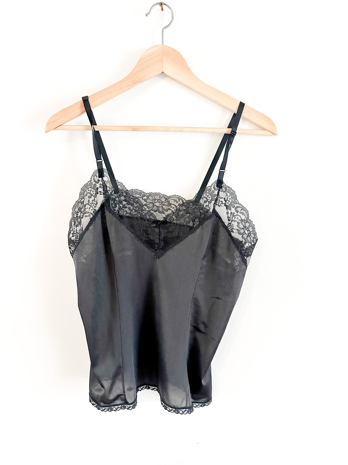 Vintage Ashley Taylor Black Camisole with Lace Detailing