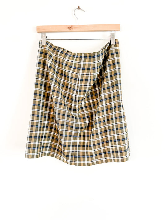 JOBIS Sportwear Plaid Mini Pencil Skirts (Size: 38/Medium)