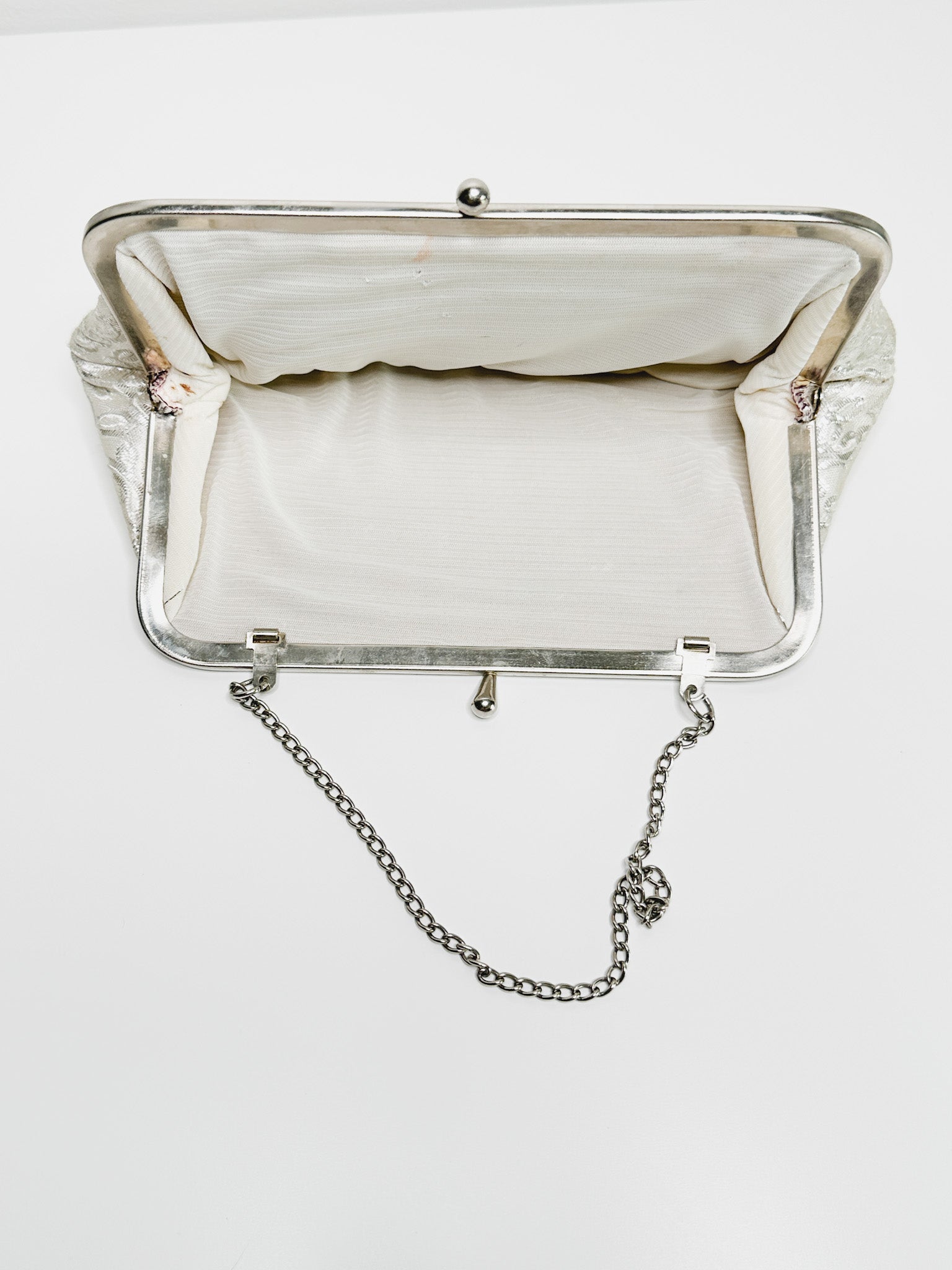 PURSEO Silver Clutch Pearl Purses for Women Handbag Bridal Evening Clutch  Bags for Party Wedding / Dulhan