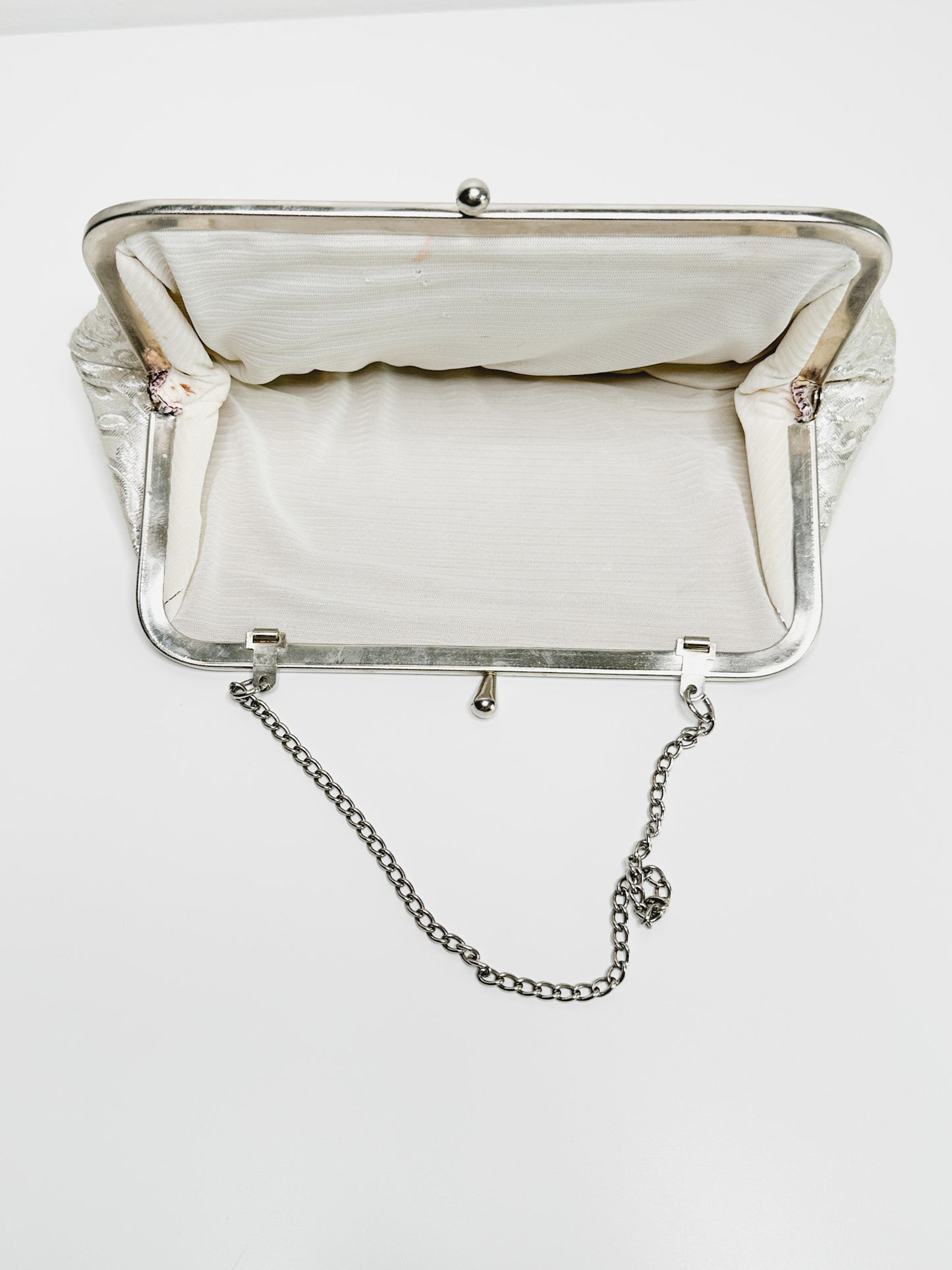 Cocktail Evening Purse with silver detailing.