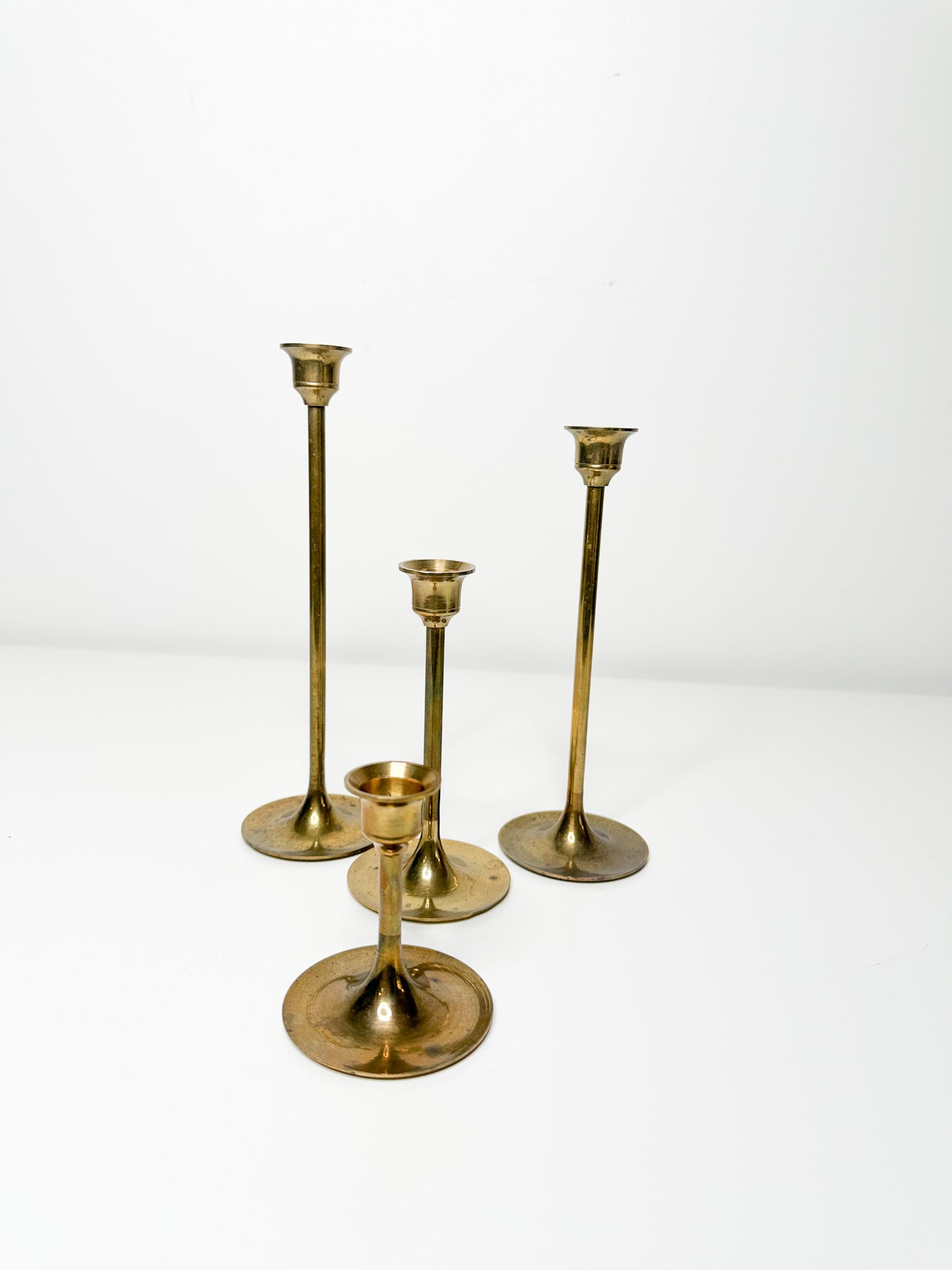 Lot of 4 Vintage Brass Candlestick Holders | Brass Candlestick Holders (Copy)