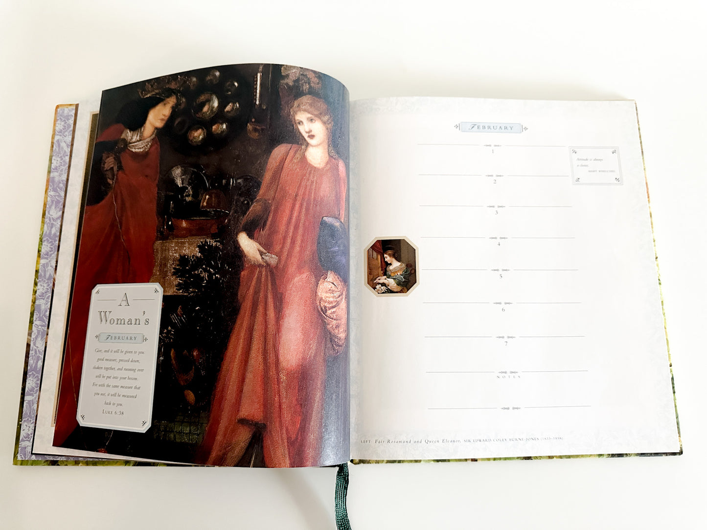 A Woman's Book of Days: Inspiration and Celebration | 1990s Book| Vintage Victorian Style Ilustrated Book