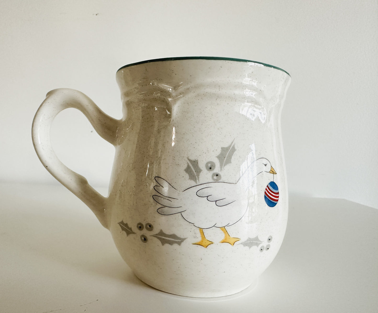 Set of Four Vintage International Stoneware Mugs| Vintage Geese Mugs | Vintage Christmas Mugs