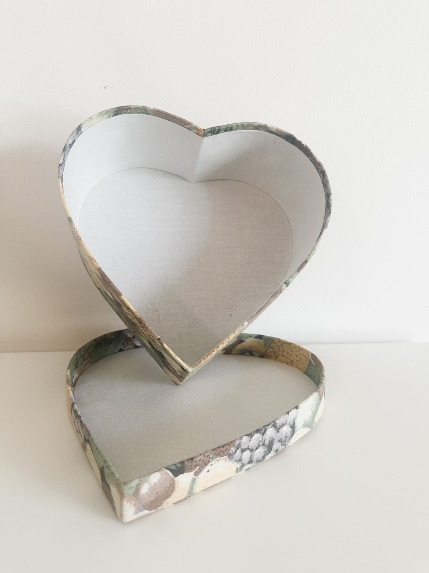 Heart Shaped Nesting Boxes | Vintage Heart Shaped Boxes | Vintage Heartshaped Fabric Nesting boxes